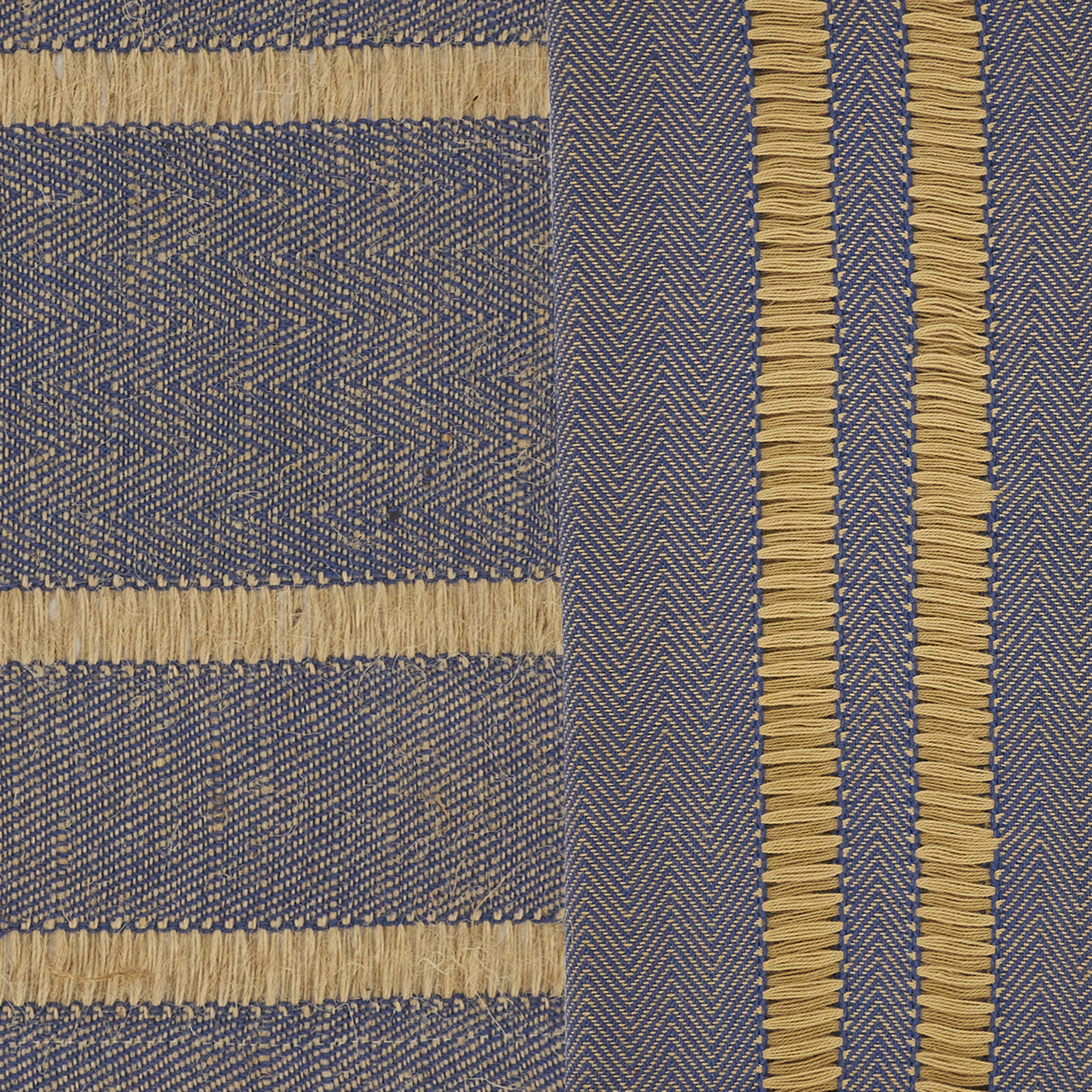 Reversible Jute Placemat and Napkin Set, Navy