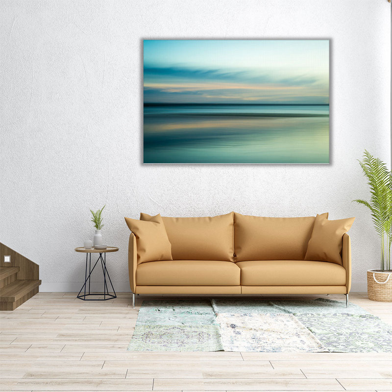 «Calming Serene Ocean Abstract», reproduction d'art sur toile, H 32 po x l 48 po
