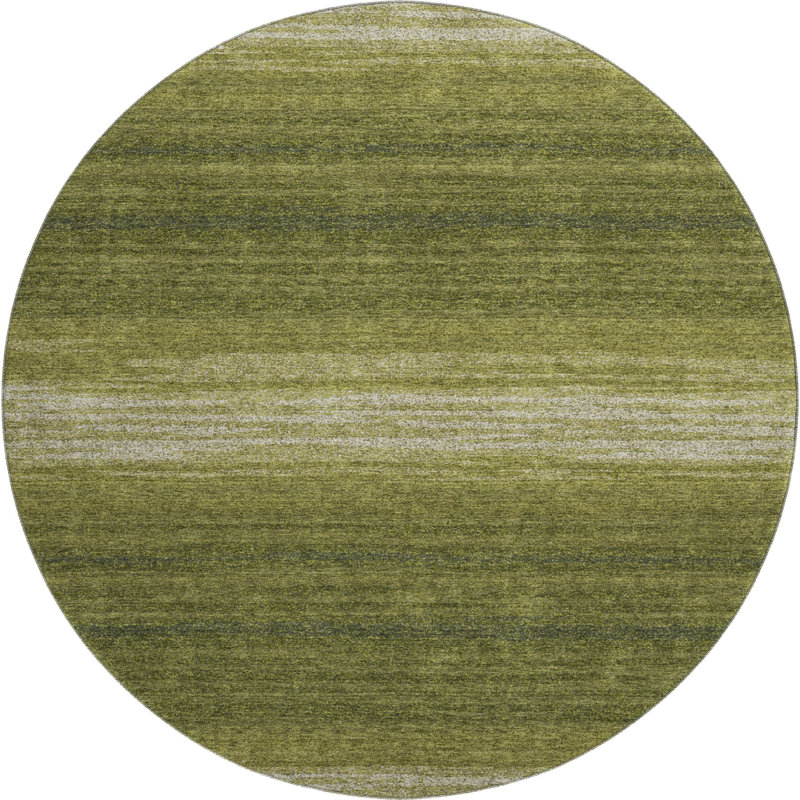 Premium Machine Washable Birchview AMF1033 Striped Rug, Round 8'