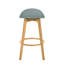 Tabouret de bar à hauteur de comptoir en bois naturel avec assise en sarcelle Whyte-125262698