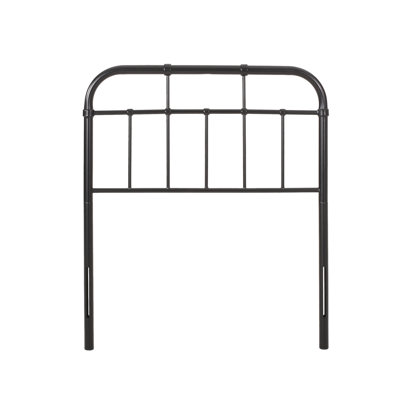 Tête de lit industrielle simple en fer avec structure passepoilée et noir mat pour la conception de chambre à coucher de style chambre à coucher, finition décorative