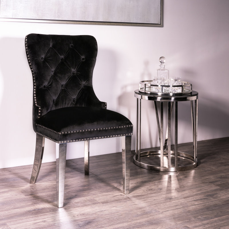 Chaise parsons rembourrée Laforge, Noir