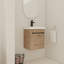 Meuble-lavabo flottant mural 18 po avec lavabo en céramique et porte d'armoire à fermeture en douceur, pour petite salle de bain-1194708612