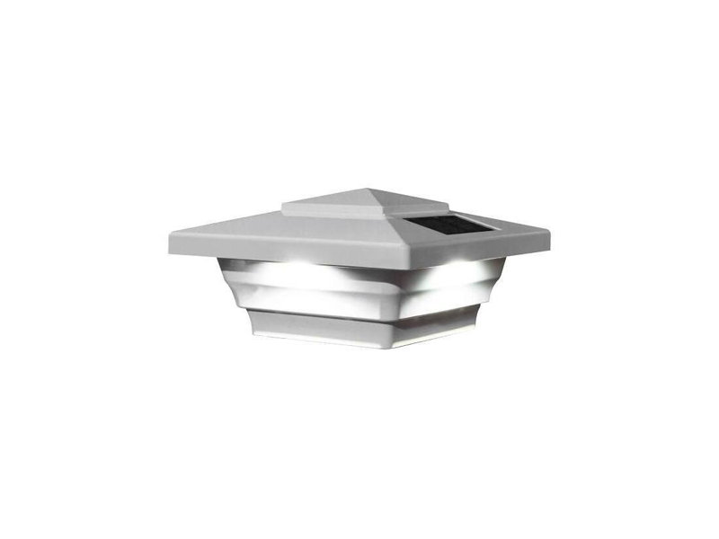 Classy Caps SL4400 4 X 4 Inch White Pvc Windsor Solar Post Cap