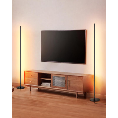 Ensemble de 2 lampes sur pied DEL, lampe sur pied à intensité variable avec interrupteur au pied, lumière blanche chaude de 1 100 lumens, grande lampe d'angle pour le salon, la chambre à coucher et le bureau