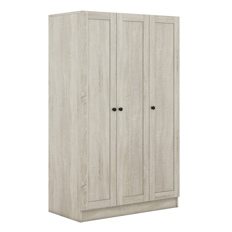 Armoire élégante et fonctionnelle à 3 portes avec tablettes, idéale pour le rangement et l'organisation de la chambre à coucher