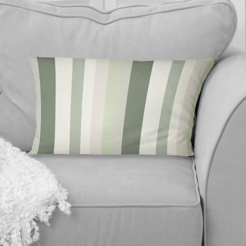 Coussin lombaire à rayures vertes I