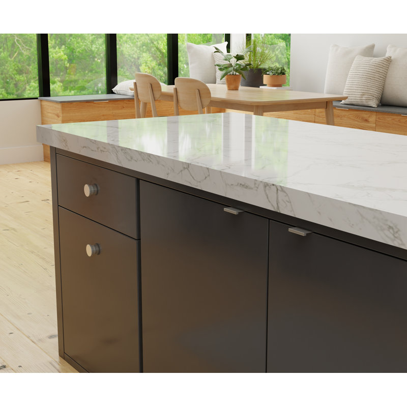 Ethan 1-1/2" Center to Center Satin Nickel Edge Drawer Pull, Satin Nickel, 1 1/2"