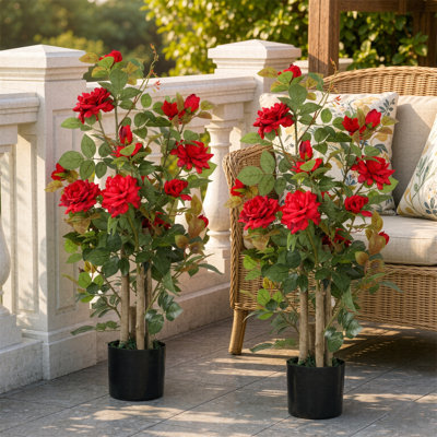 90 cm H Faux Plant in Cement Freestanding  Planter