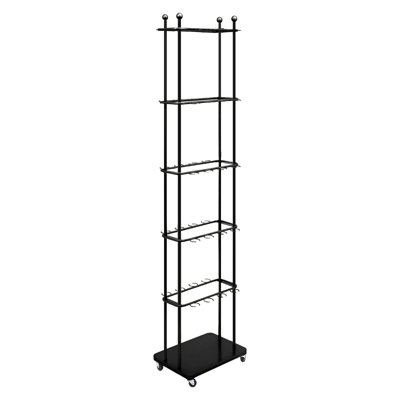 5-Tier Champagne Glass Rack With Wheels - Metal Wine Holder For Parties, Weddings & Home Use by Mercer41