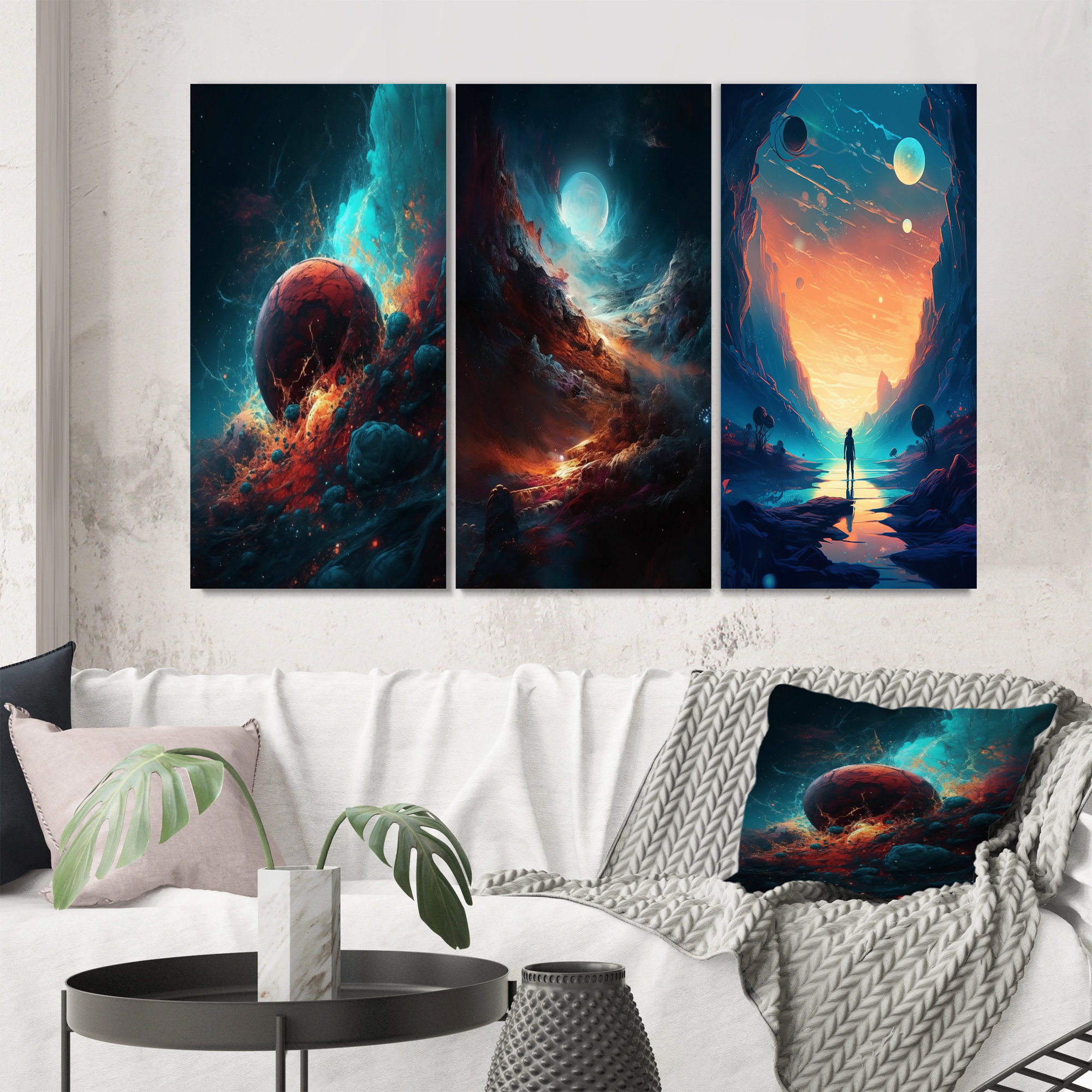 Wrought Studio Imagine Space - Space Art Set Of 3 Pieces - Wayfair Canada