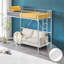 Lit mezzanine simple avec barreaux plats pour adultes, enfants et jeunes adolescents, aucun sommier requis-1772590041