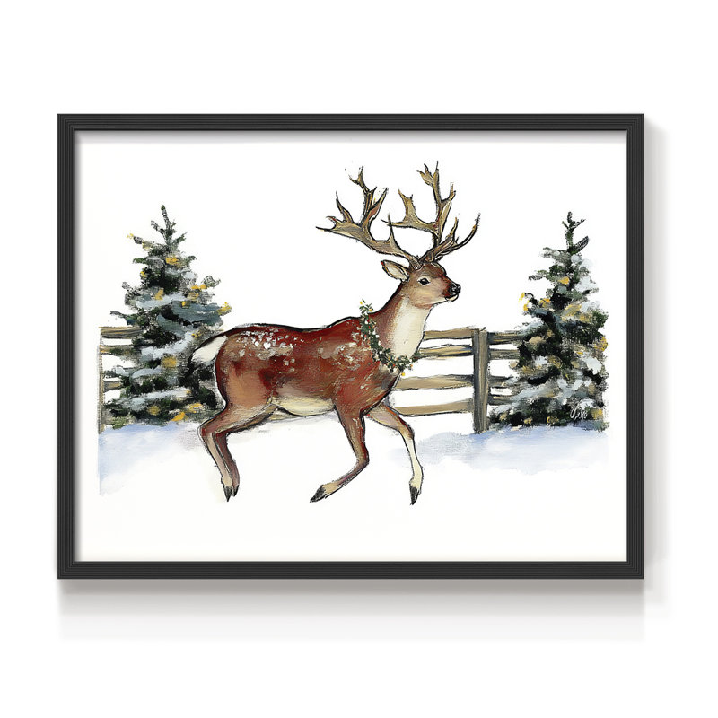 Art de Noël - DCCXIV - Reproduction encadrée - Restickable, H 16 po x l 20 po, Noir, noir, noir, noir