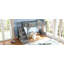 Lit mezzanine simple avec garde-robe intégrée et espace de rangement, lit mezzanine en bois massif avec tablettes à côté-1552774726-1552774727