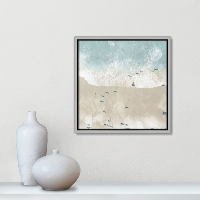 «Lay Out On The Beach I», reproduction carrée par Milli Villa, Argent argent, H 13,5 po x l 13,5 po