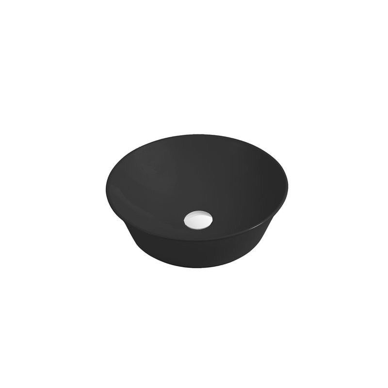 Lavabo vasque rond en céramique DAX, noir mat, Mat