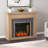 Gorkem Criss-Cross Electric Fireplace w/ Faux Stone Surround
