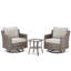 Ensemble de meubles de patio 3 pièces, chaises berçantes pivotantes d'extérieur, ensemble bistro en osier avec chaise berçante-704160636