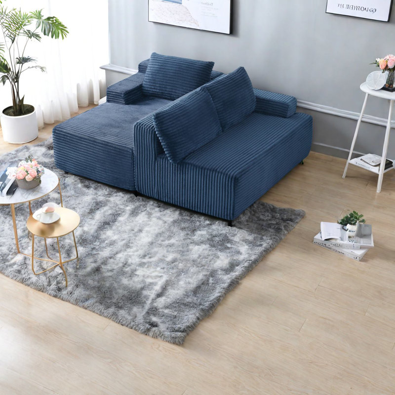 Canapé modulaire en L, revêtement en velours côtelé, style moderne, pour salon et appartement