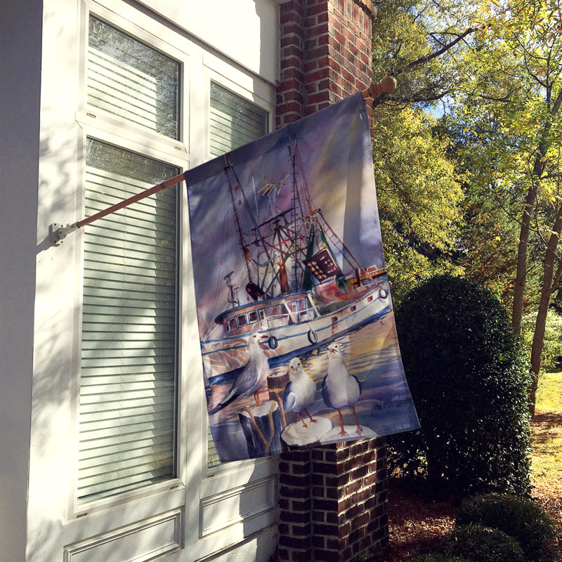 Drapeau de maison en polyester à 2 côtés Brockton Sea Gulls and Shrimp