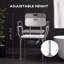 Chaise d'appoint 3 en 1 avec dossier et accoudoirs, commode de chevet réglable en hauteur, siège de toilette surélevé avec repose-pieds en caoutchouc antidérapant pour les personnes âgées