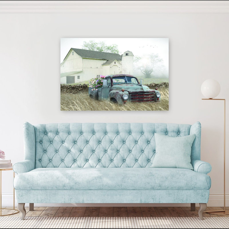 Full Of Flowers Vintage Abstract Landscape Nature Wall Art Print 1 Piece Wrapped Canvas Wall Art, 101.6cm H x 152.4cm W