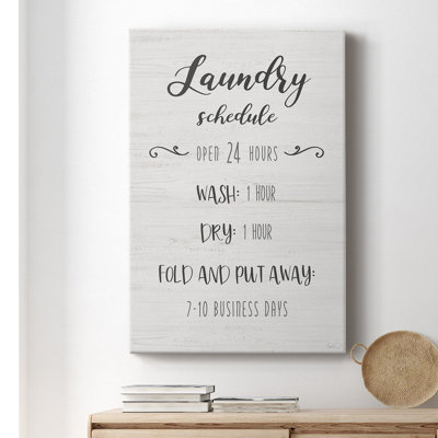 Laundry Time Horaire Premium, toile tendue avec châssis - prête à être accrochée