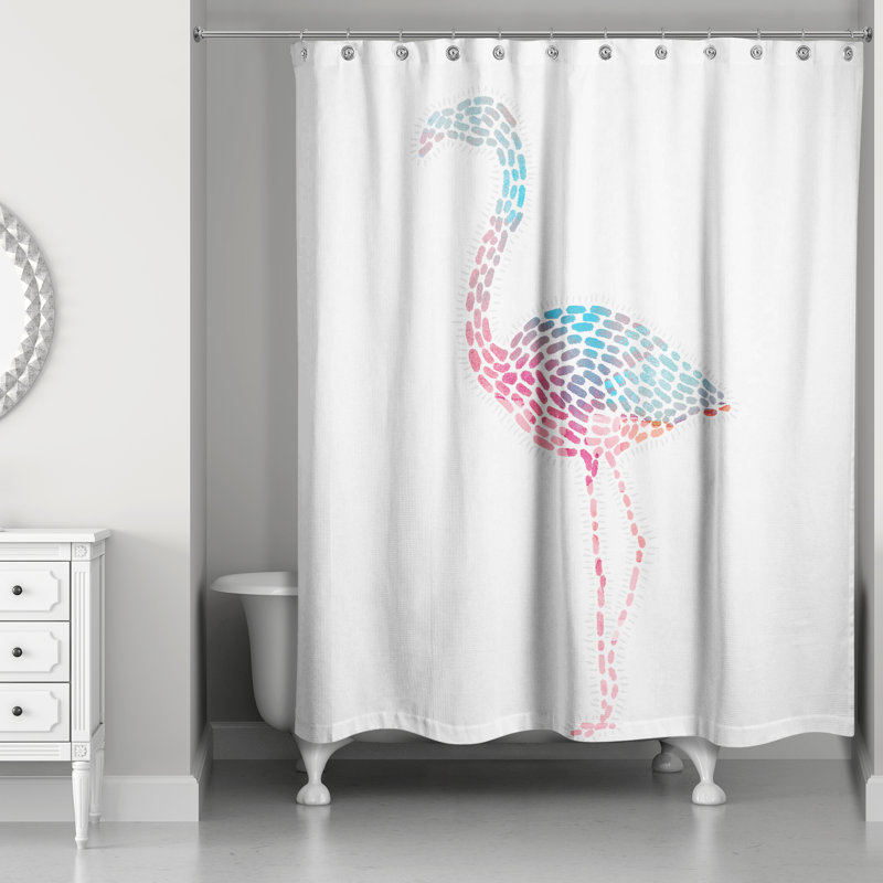 Rideau de douche simple flamant rose Perdue