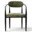 Ensemble de 6 chaises en chenille rembourrées avec dossier incurvé et structure en métal-134081347