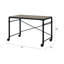 Bureau d'écriture avec surface spacieuse de 47 pouces, plateau en placage de papier chêne et structure en acier noir élégant, style industriel