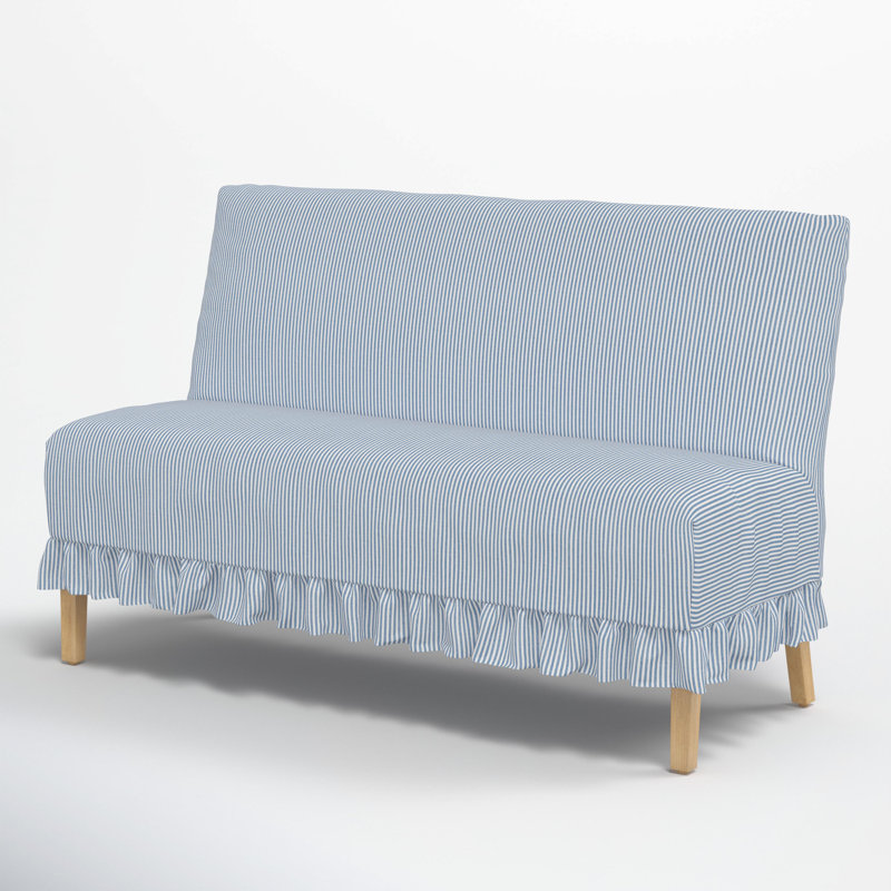 Maggie Slipcover Dining Banquette, Prep Stripe Blue
