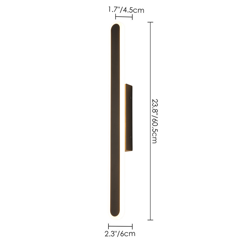 Solinell Dimmable Oval Minimalist Rectangular LED Wall Light