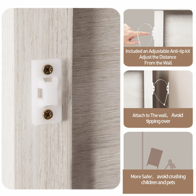 Table de chevet Farmhouse, table de chevet Boho avec 2 tiroirs décoratifs en rotin, table de bout décorative avec tablette de rangement ouverte, unité de chevet en bois pour chambre à coucher, salon, bureau personnel, blanc grisâtre
