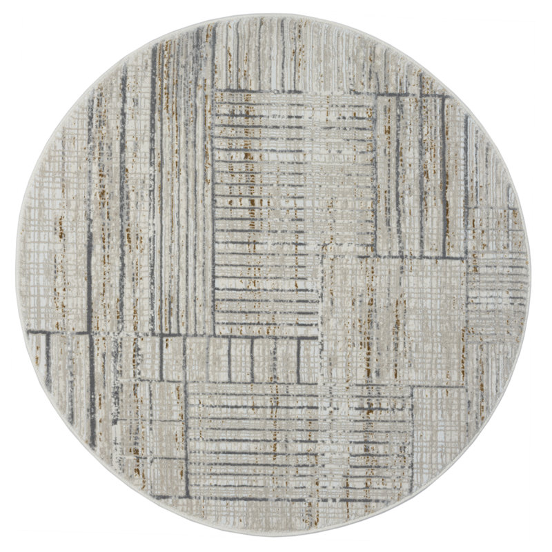 Valentina cream Rug, Round 120cm