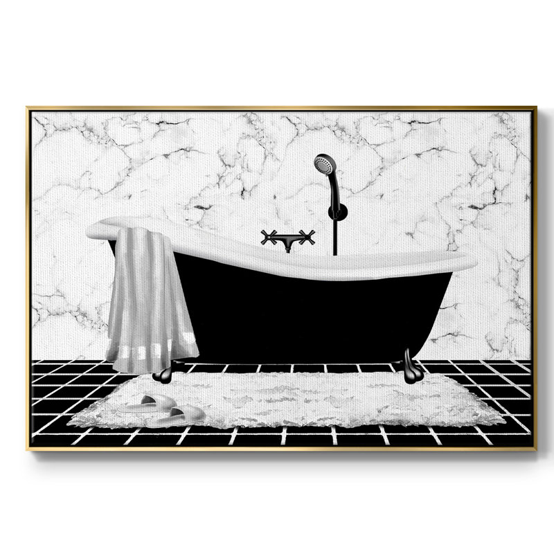 Modern Bath I, H 25 po x l 37 po x P 2 po, Or