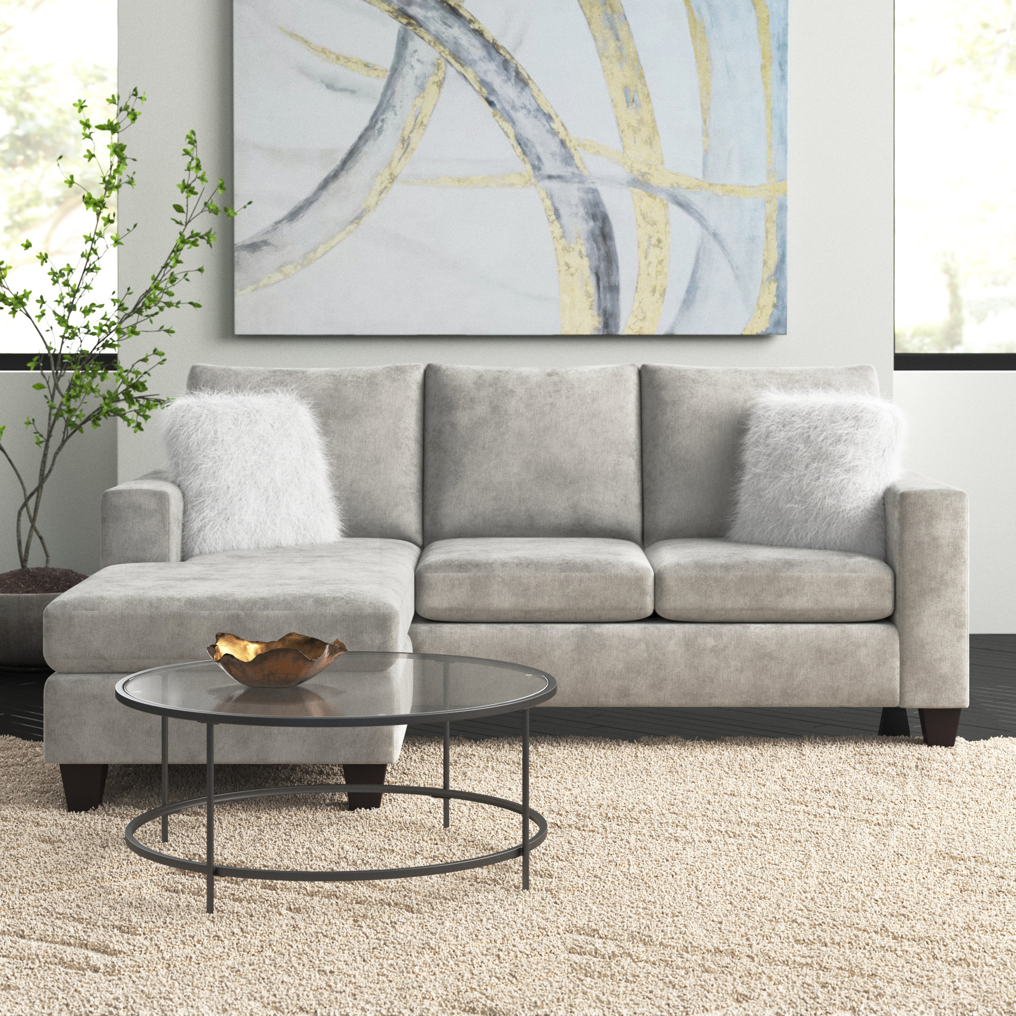 Wade Logan® Anneshia Upholstered Sectional & Reviews | Wayfair