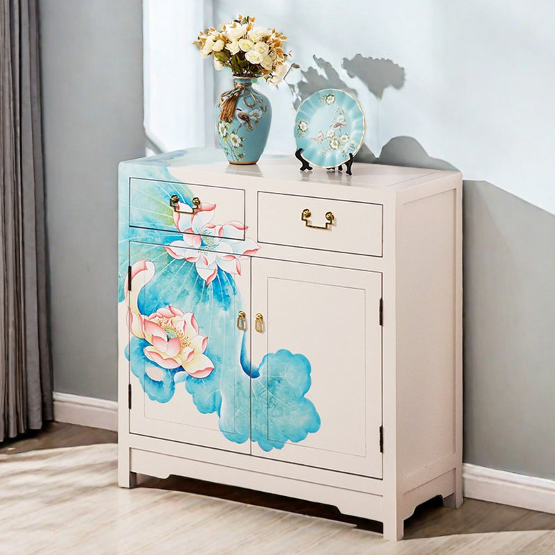 Chinese Entrance Partition Shoe Cabinet 8 Pair Solid Wood Shoe Storage Cabinet