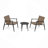 Outdoor/Patio Chat Set: 2 PE Rattan Chairs + Steel & Tempered Glass Side Table