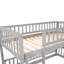 Lit superposé avec glissade, lit superposé simple au-dessus de simple avec clôture et échelle pour enfants-1631660254