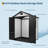 Heavy-Duty Resin Outdoor Storage Outdoor Storage 6x4 FT with Floor, Double Doors, Window, Sloped Roof, Lockable for Patio, Backyard, Tools, Bike, Lawn Mower, Easy Assembly - Grayish White + Black-124829192