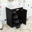Meuble-lavabo autoportant contemporain avec lavabo en céramique, porte à fermeture en douceur et rangement spacieux-130842567
