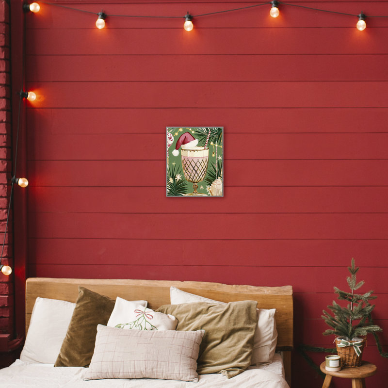 Giclée festive de Noël encadrée, design par Franklyn Gregory, H 14 po x l 11 po, Estampe numérique Farmhouse