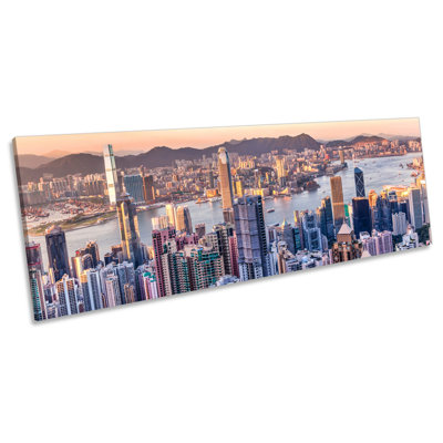 Victoria Harbour Hong Kong City by Unknow - Wrapped Canvas Panoramic Print