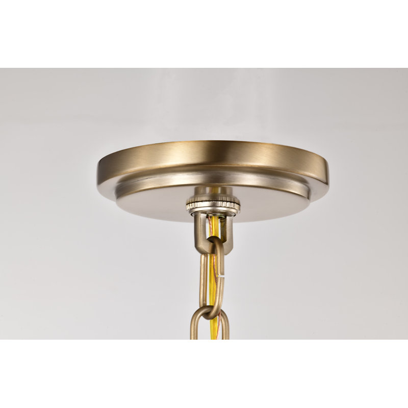 Stivers Light Pendant -  Opal Glass, Burnished Brass
