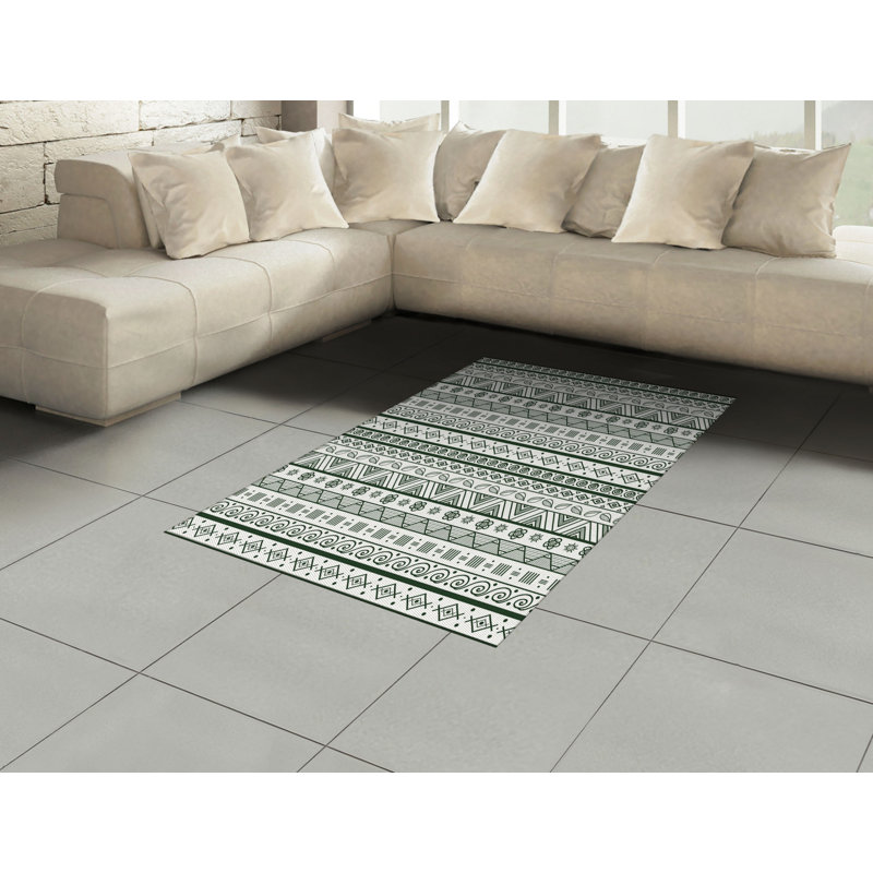Tribal High Density Long Fiber Poly Threads Decorative Area Rug Carpet, Rectangle 4' x 5'8"