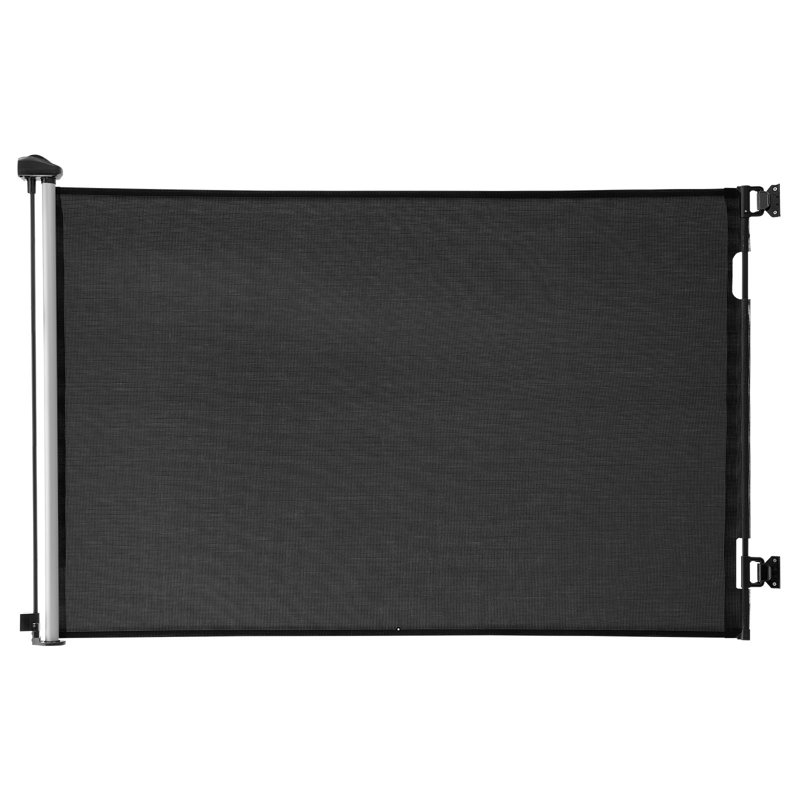 Retractable Baby Gate Mesh Dog Gate, Black, 41.1" H x 61" W x 2.4" D