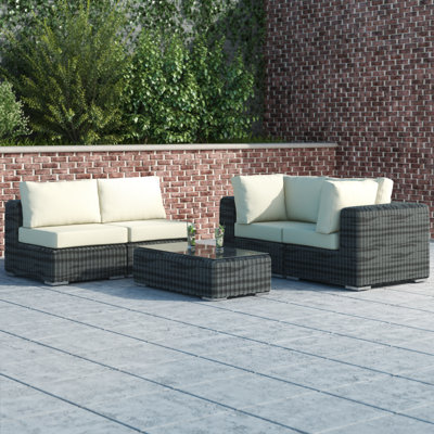 Modway Summon 5-piece Outdoor Patio Sunbrella Sectional Set