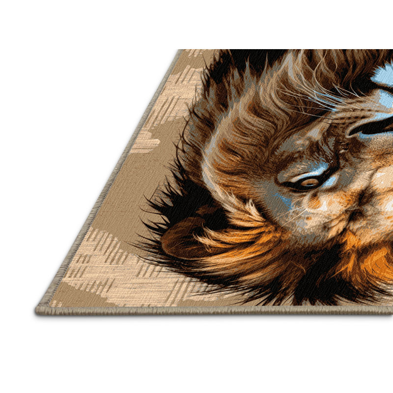  Tapis lavable de lion d'Afrique, Rectangulaire 2 pi x 3 pi