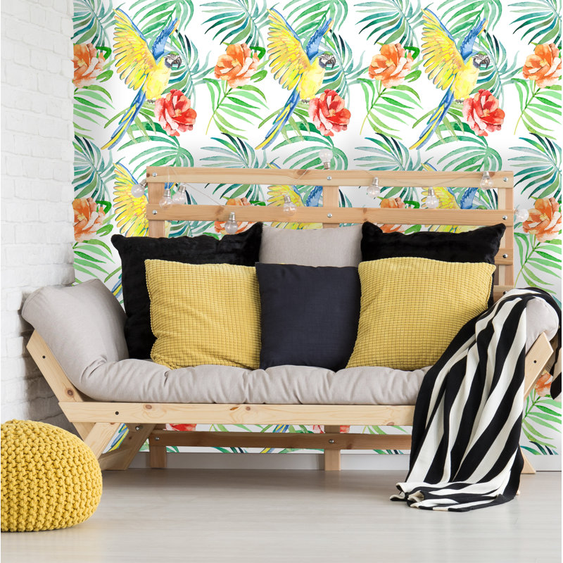 Rouleau de papier peint amovible à motif de feuilles tropicales L 4,17 pi x l 25 po parack pour femmes