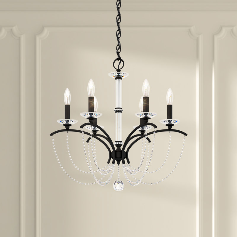 Priscilla 6 - Light Chandelier, Black Matte